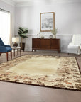 Laine Oriental Beige Hand Knotted Wool Rug