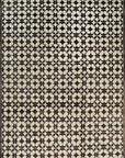Isolated view of Dazzling Delicate Black Hand Knotted Wool Rug, showcasing its design.