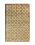 Isolated view of Louie Vibrant Brown Hand Knotted Wool Rug, showcasing its intricate, dynamic pattern.