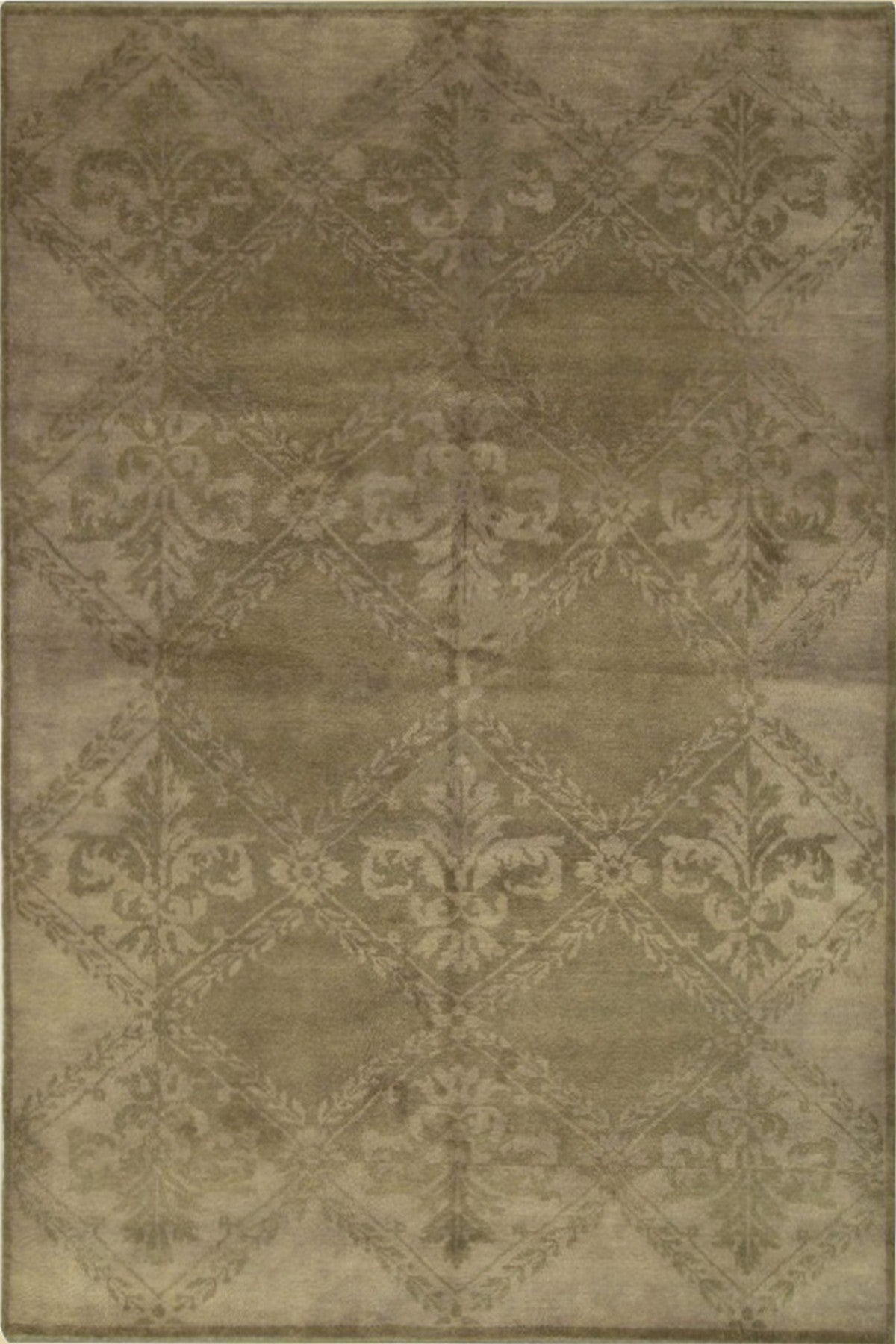 Isolated view of Para Bespoke Beige Hand Knotted Wool Rug, showcasing its subtle, textured design.