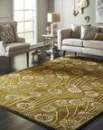 Lila Jasmine Brown Hand Knotted Wool Rug