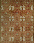 Isolated view of Inviting Warm Rust Hand Knotted Wool Rug, showcasing its intricate hand-knotted design.