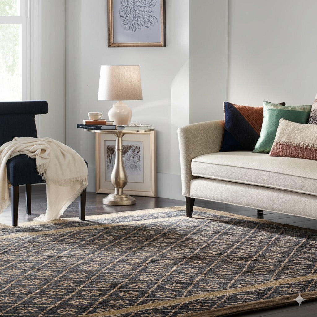 Bespoke Vibrant Brown Hand Knotted Wool Rug