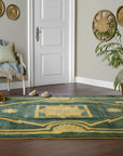 Sloane Louie Green Hand Knotted Wool Rug