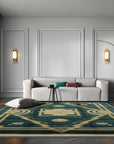 Sloane Louie Green Hand Knotted Wool Rug