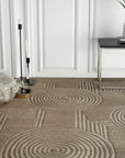 Graceful Selene Gold Hand Knotted Wool Rug