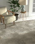 Graceful Selene Gold Hand Knotted Wool Rug