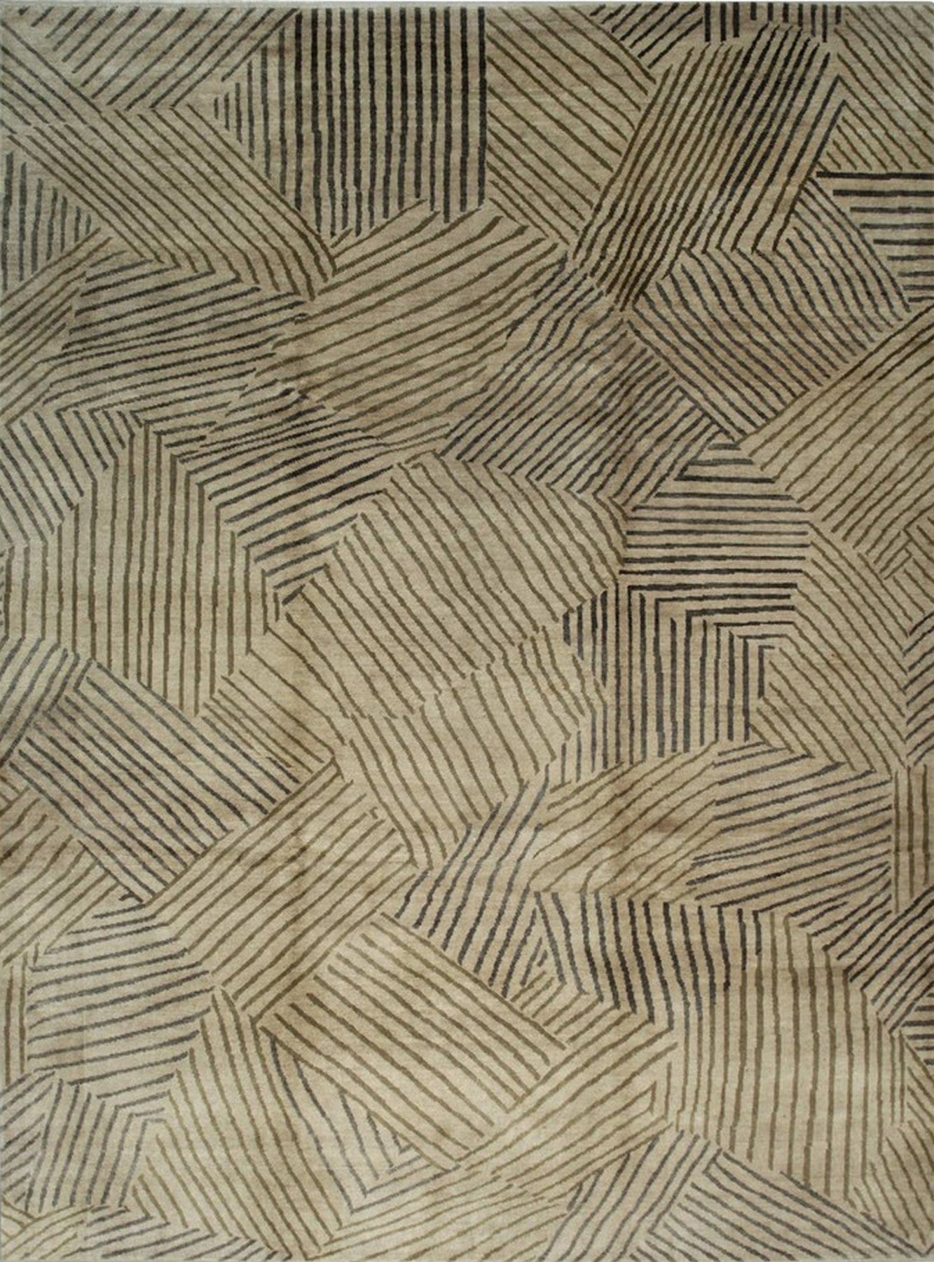 Isolated view of Celia Stylish Gold Hand Knotted Wool Rug, showcasing its design.