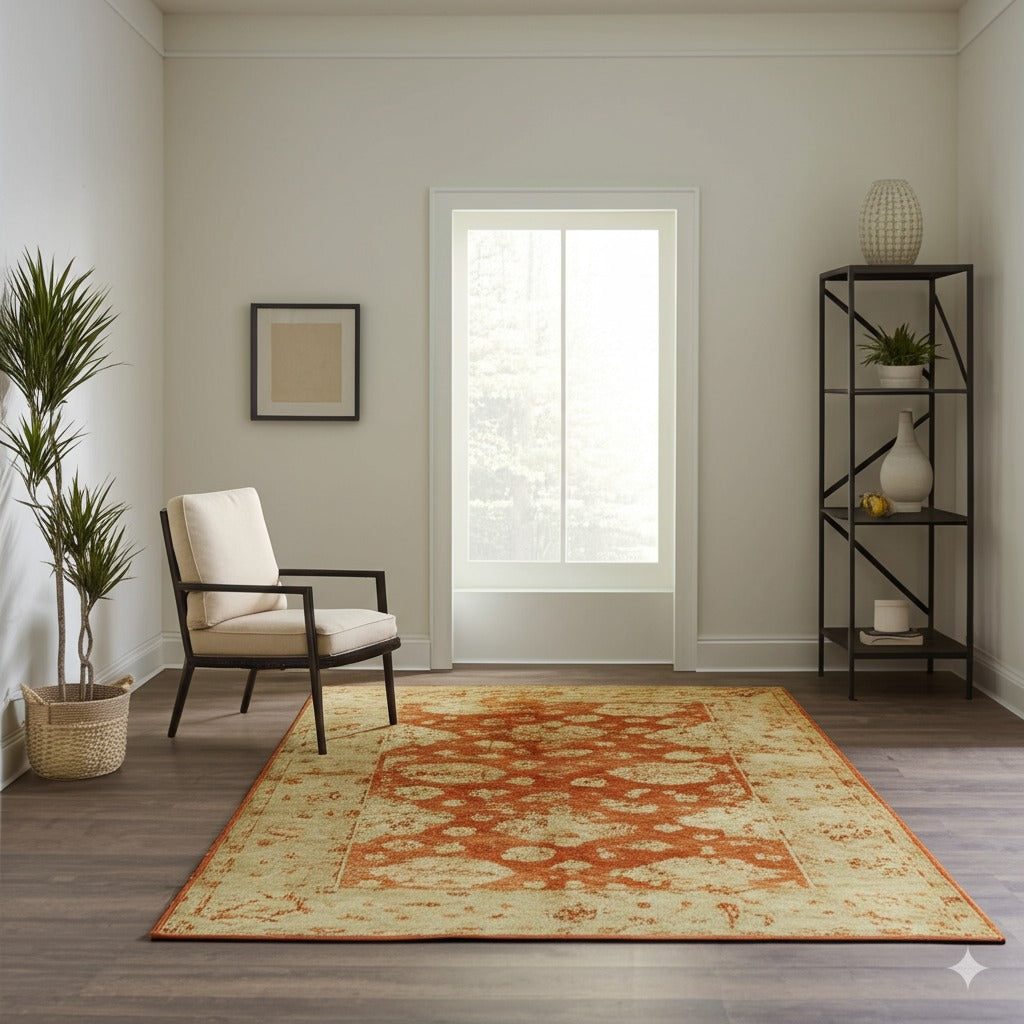 Crimson Dynasty Handmade Wool Red Transitional All-Over Ningxia Rug