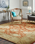 Crimson Dynasty Handmade Wool Red Transitional All-Over Ningxia Rug