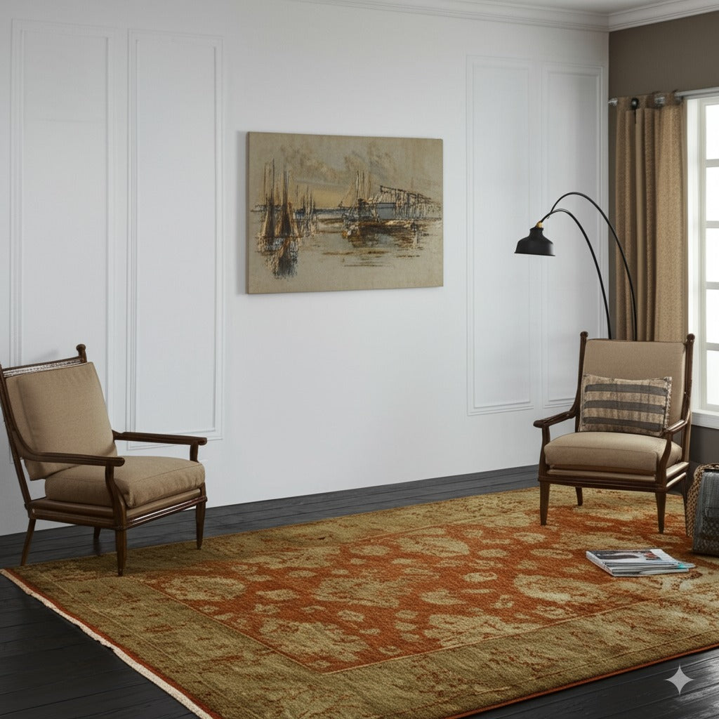 Crimson Dynasty Handmade Wool Red Transitional All-Over Ningxia Rug