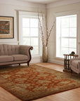Crimson Dynasty Handmade Wool Red Transitional All-Over Ningxia Rug