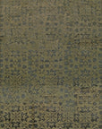 Isolated view of Unique Cozy Green Hand Knotted Wool Rug, showcasing its design.