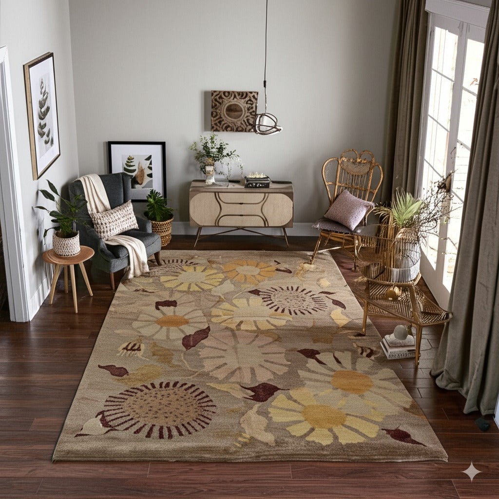 Serene Timeless Brown Hand Knotted Wool Rug