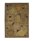 Isolated view of Serene Timeless Brown Hand Knotted Wool Rug, showcasing its subtle, textured design.