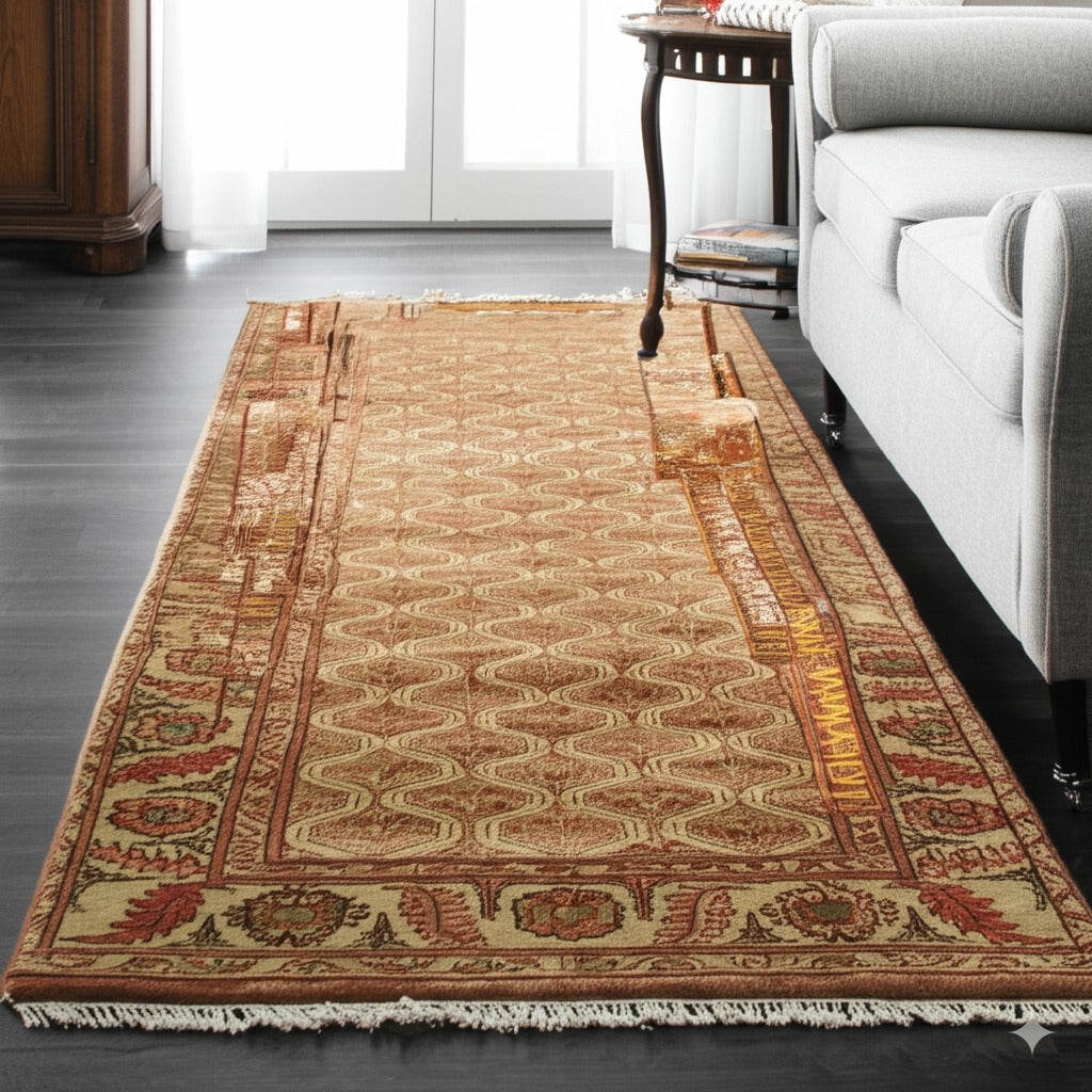 Giselle Zinnia Brown Hand Knotted Wool Rug