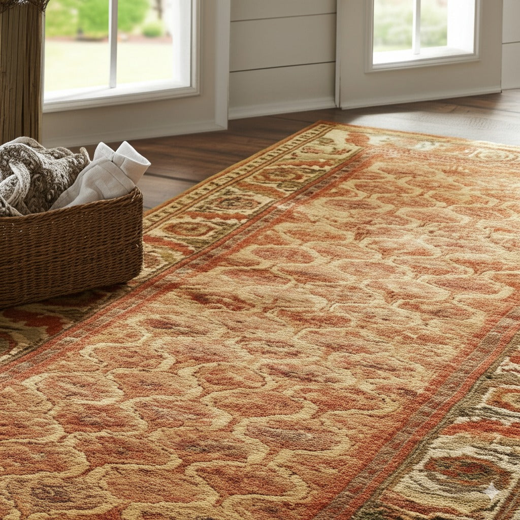 Giselle Zinnia Brown Hand Knotted Wool Rug