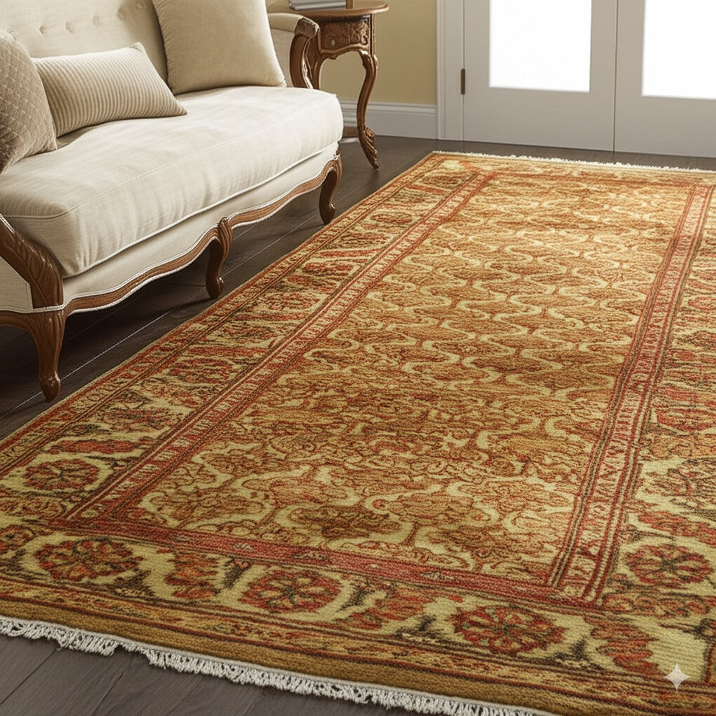 Giselle Zinnia Brown Hand Knotted Wool Rug