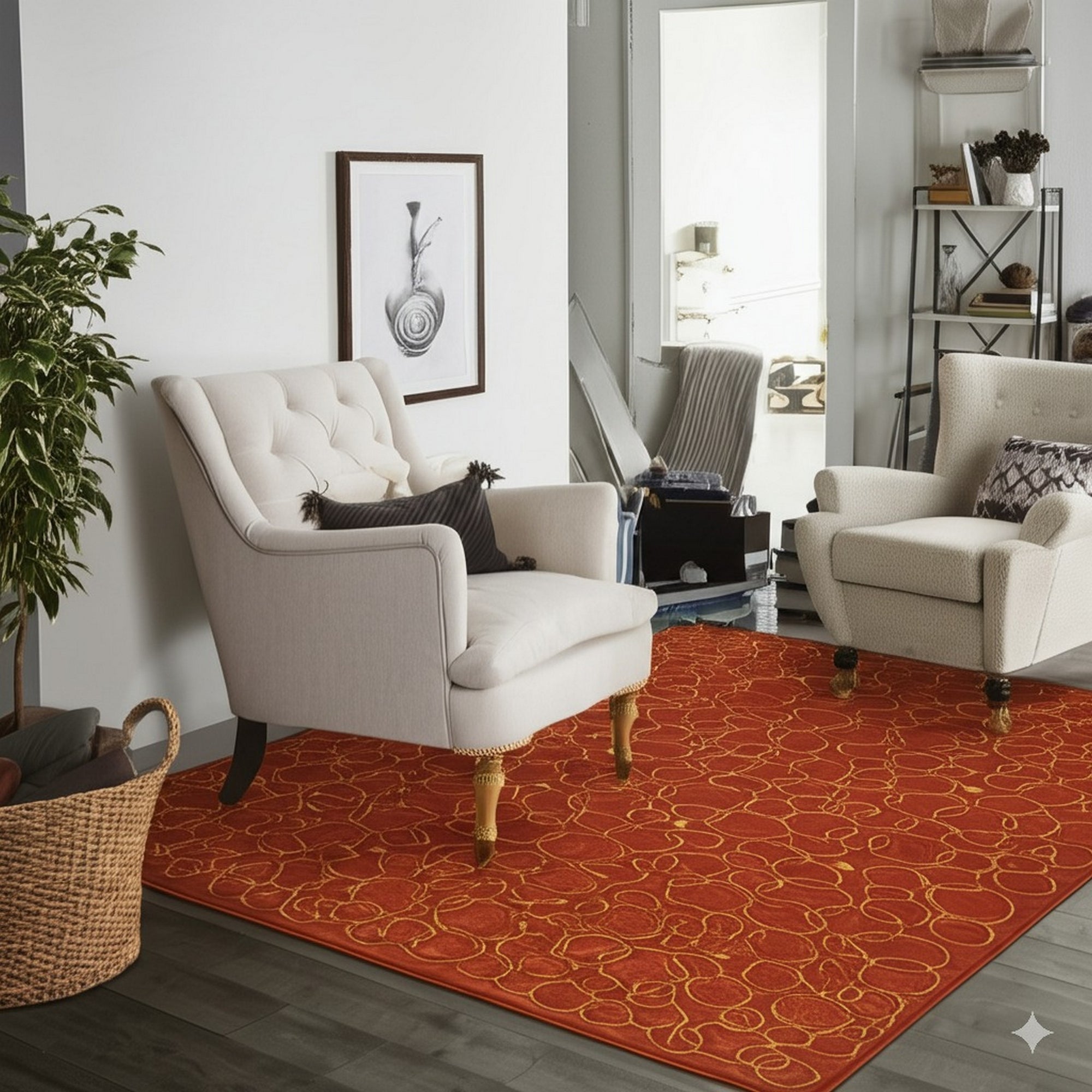 Nadia Lydia Red Flatweave Wool Rug