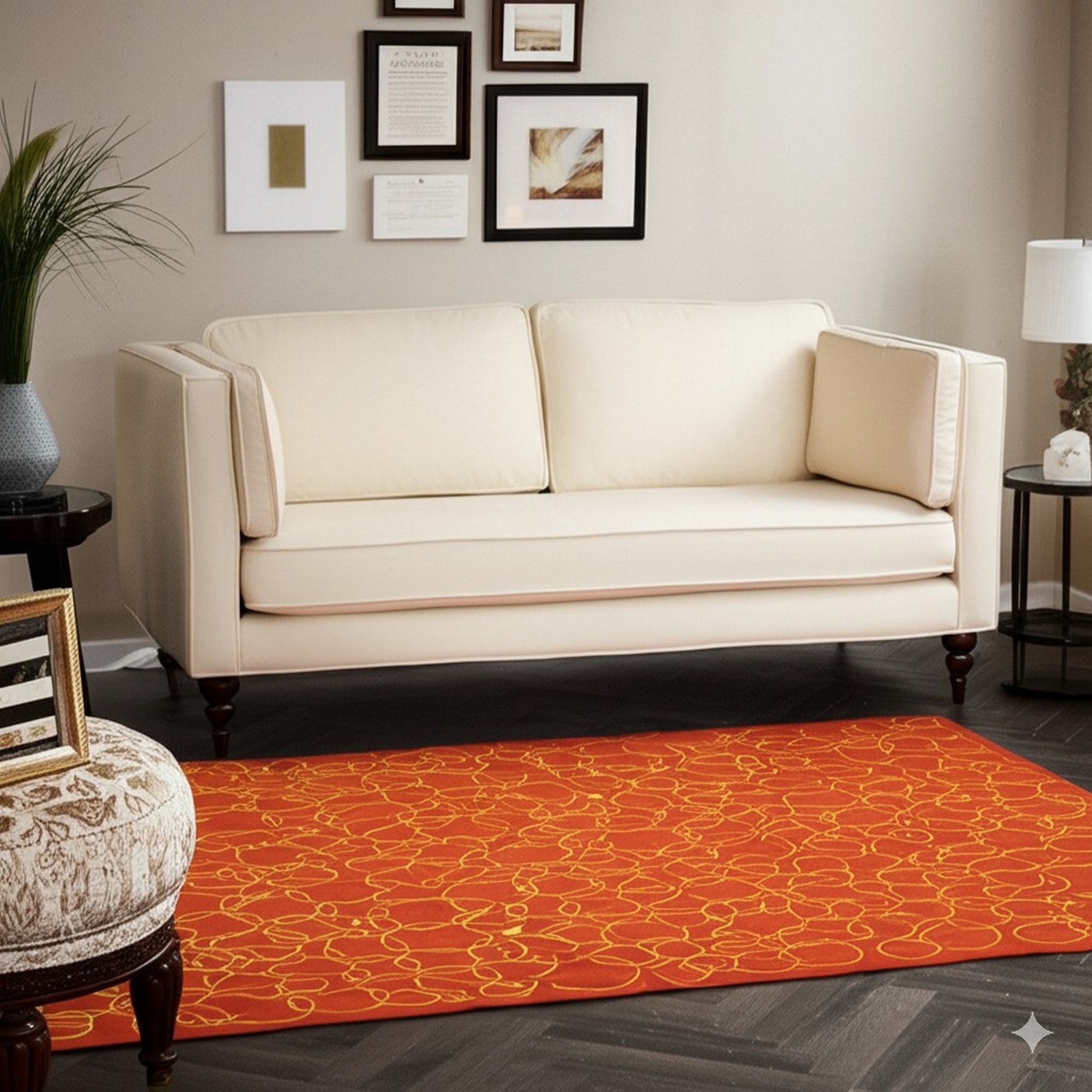 Nadia Lydia Red Flatweave Wool Rug