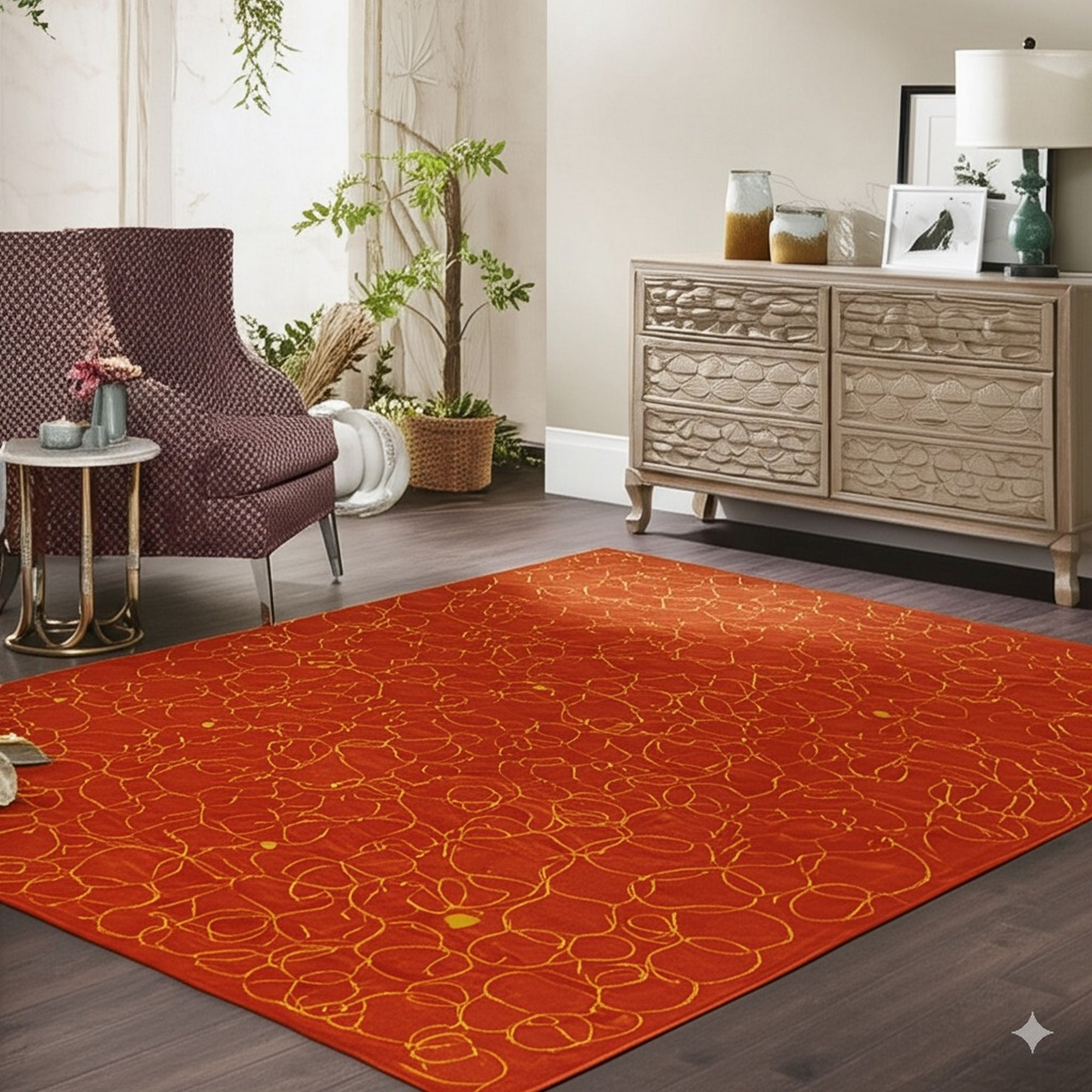 Nadia Lydia Red Flatweave Wool Rug