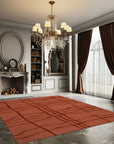 Inviting Maya Rust Flatweave Wool Rug