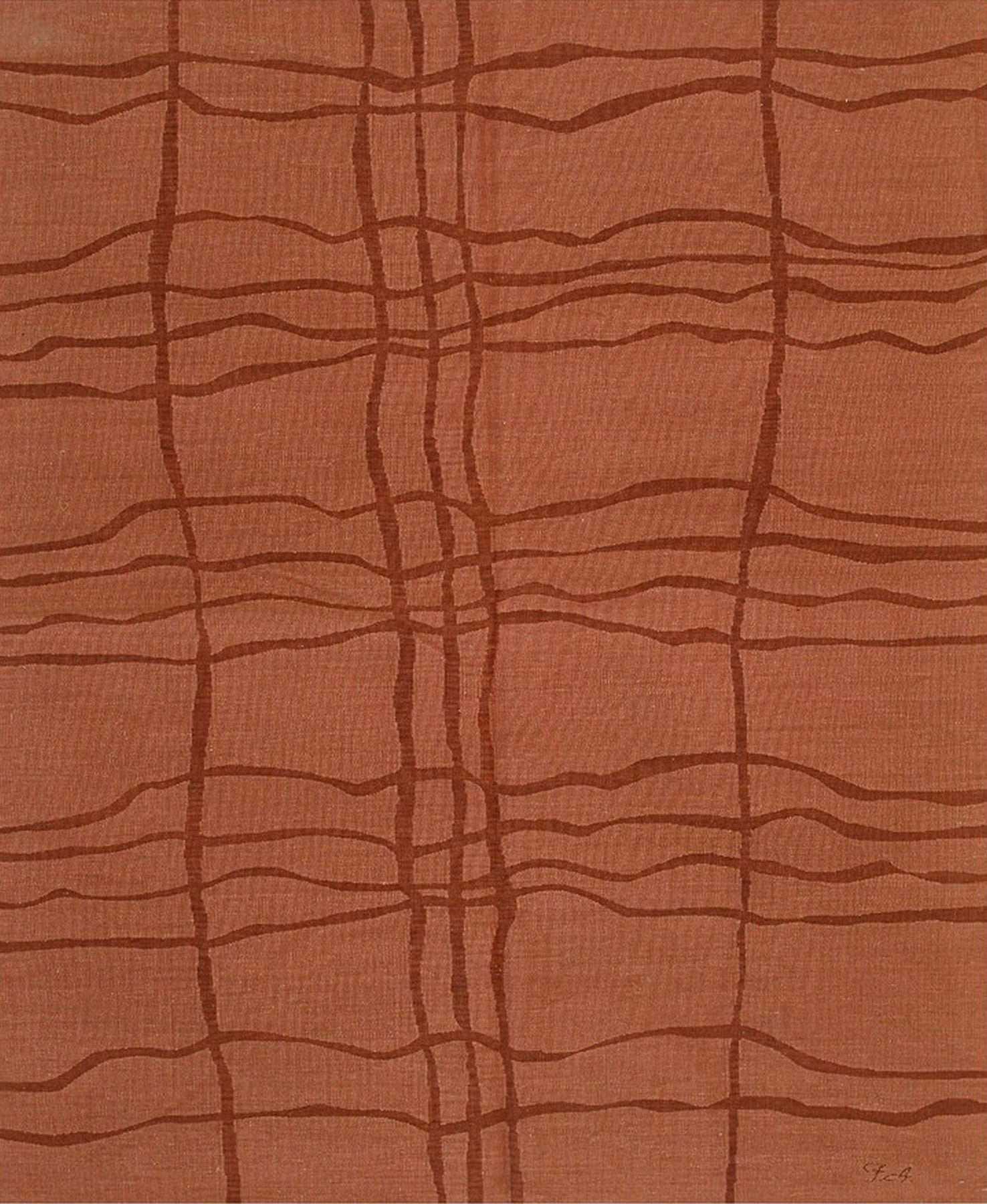 Inviting Maya Rust Flatweave Wool Rug, showcasing its design.
