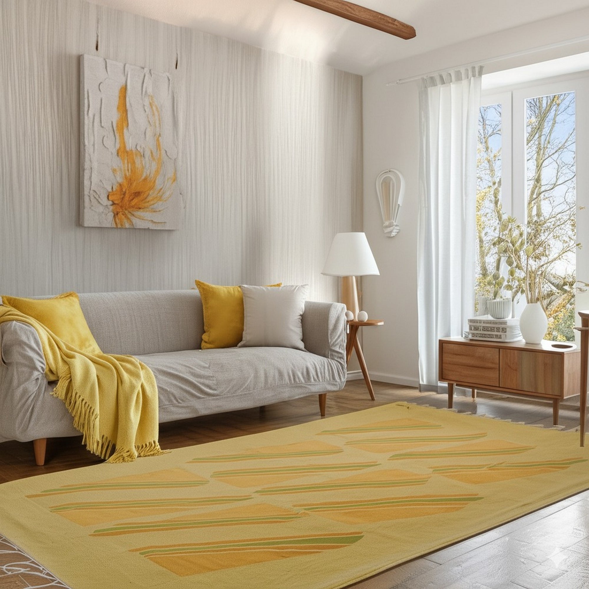 Sloane Maya Beige Flatweave Wool Rug