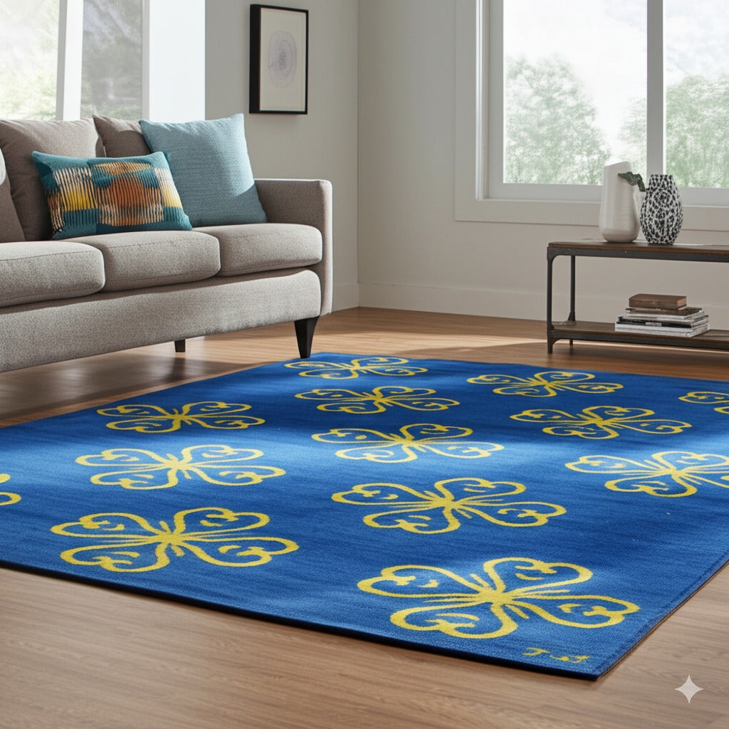 Elena Opulent Blue Flatweave Wool Rug