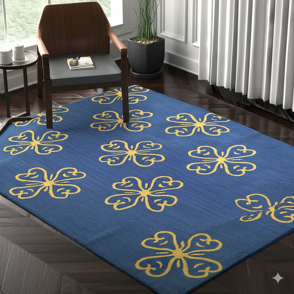 Elena Opulent Blue Flatweave Wool Rug