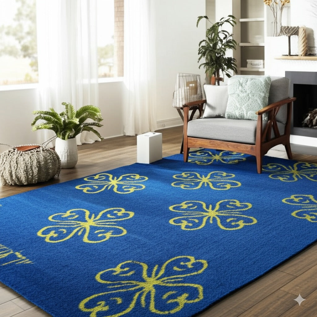 Elena Opulent Blue Flatweave Wool Rug