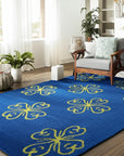 Elena Opulent Blue Flatweave Wool Rug