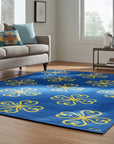 Elena Opulent Blue Flatweave Wool Rug