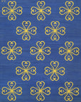 Isolated view of Elena Opulent Blue Flatweave Wool Rug, showcasing its design.