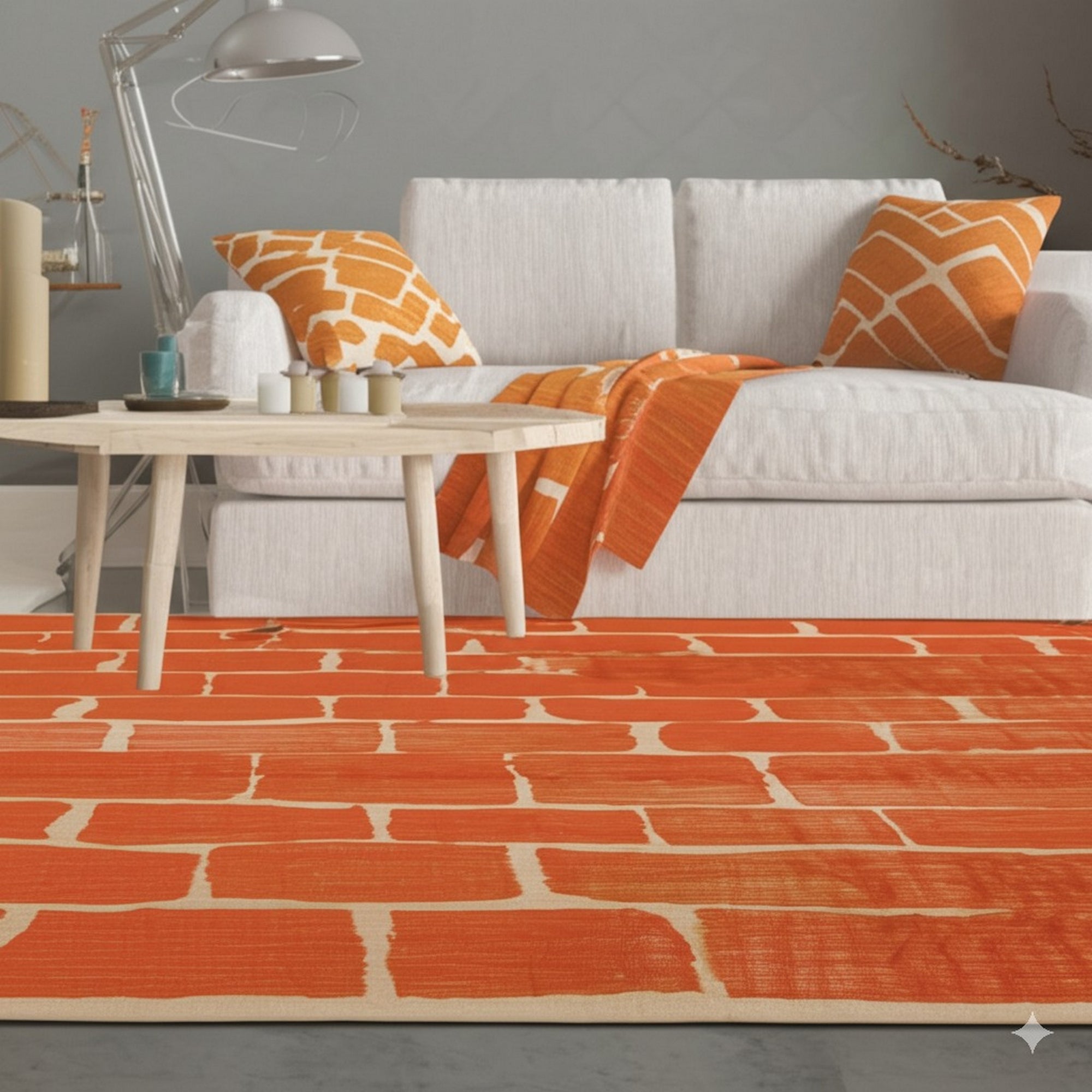 Kira Amara Orange Flatweave Wool Rug