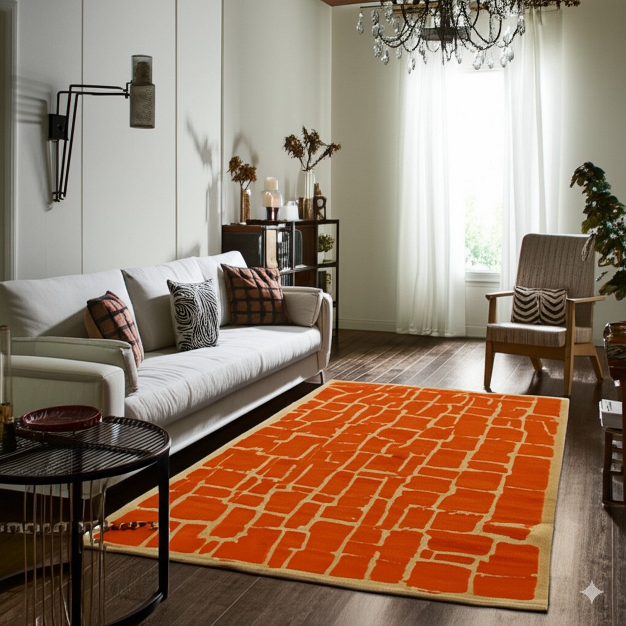 Kira Amara Orange Flatweave Wool Rug