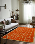 Kira Amara Orange Flatweave Wool Rug