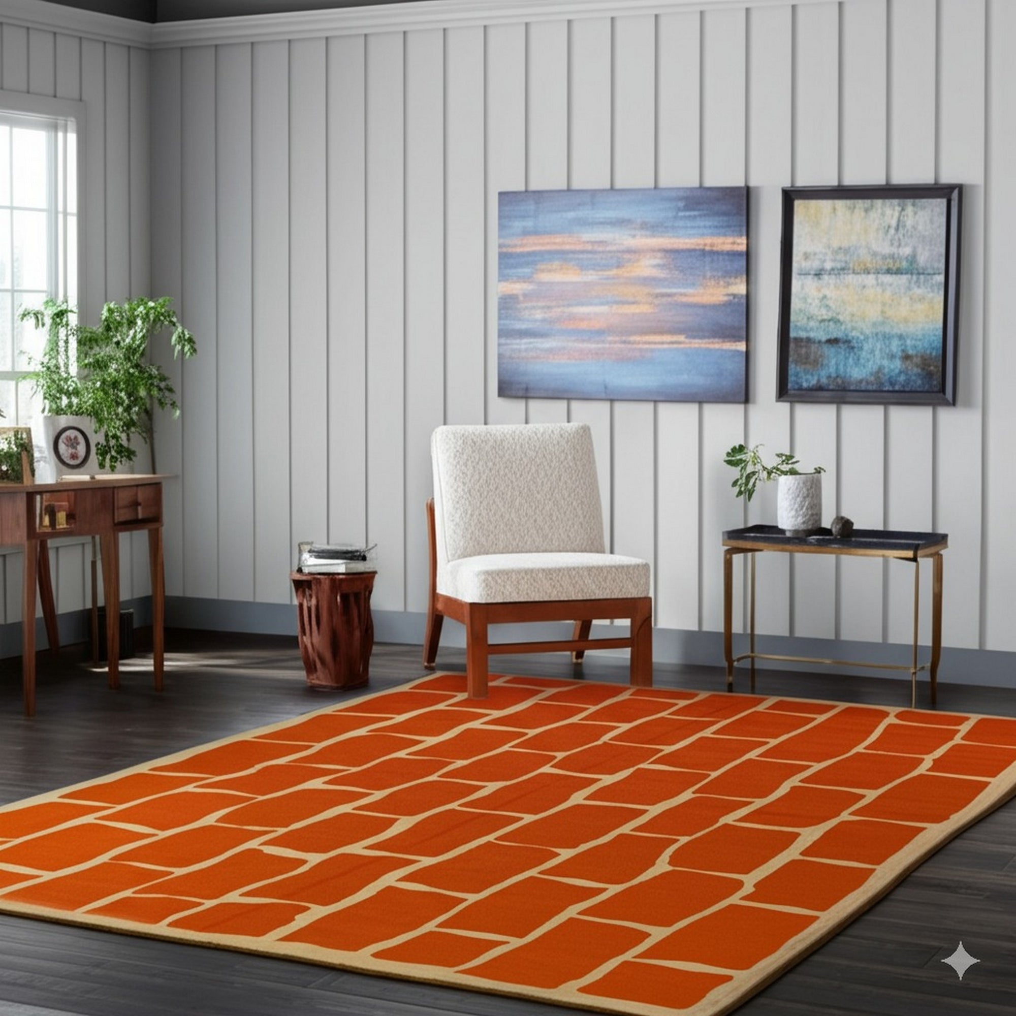 Kira Amara Orange Flatweave Wool Rug