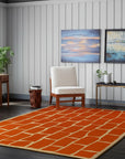 Kira Amara Orange Flatweave Wool Rug