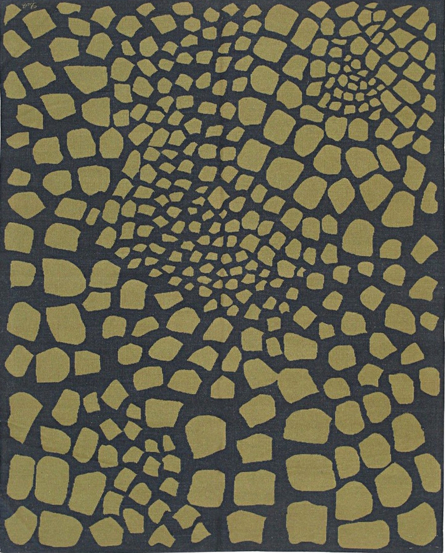 Isolated view of Dazzling Talia Green Flatweave Wool Rug, showcasing its geometric design.