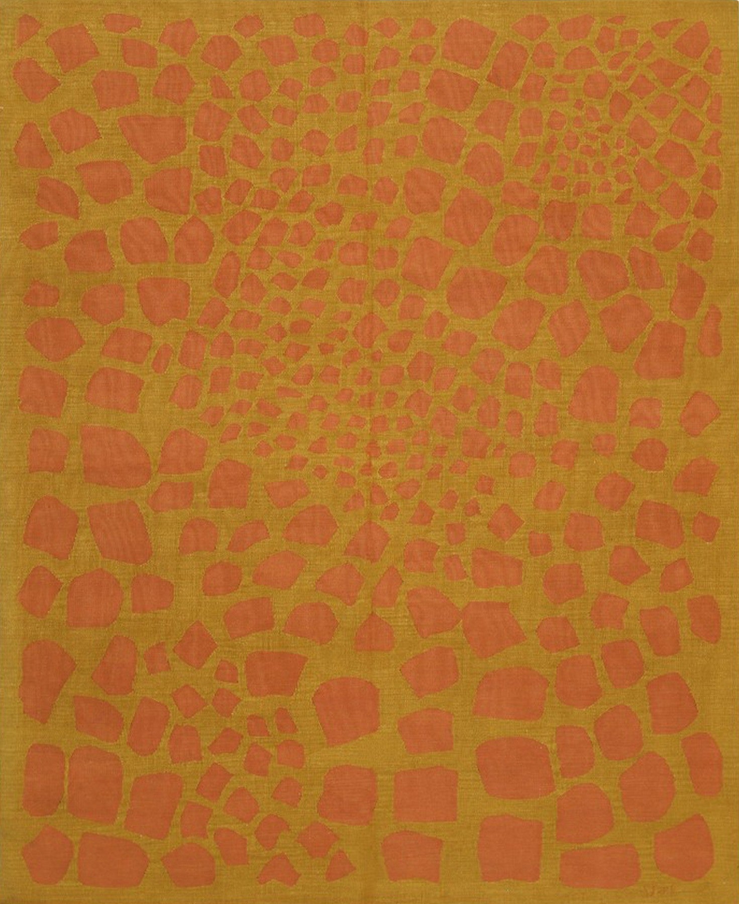 Isolated view of Amara Ruby Rust Flatweave Wool Rug, showcasing its design.