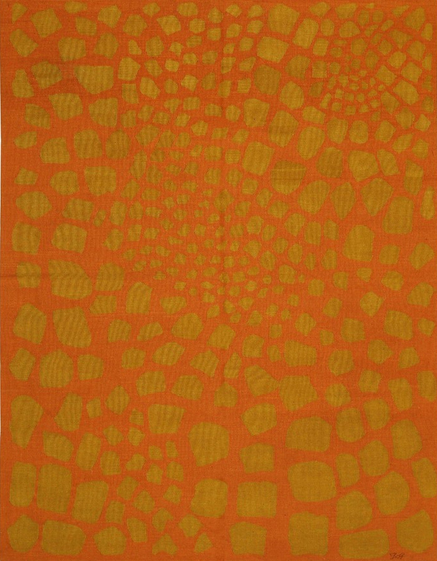 Isolated view of Artisan Handcrafted Rust Flatweave Wool Rug, showcasing its flatweave construction and rich rust color.