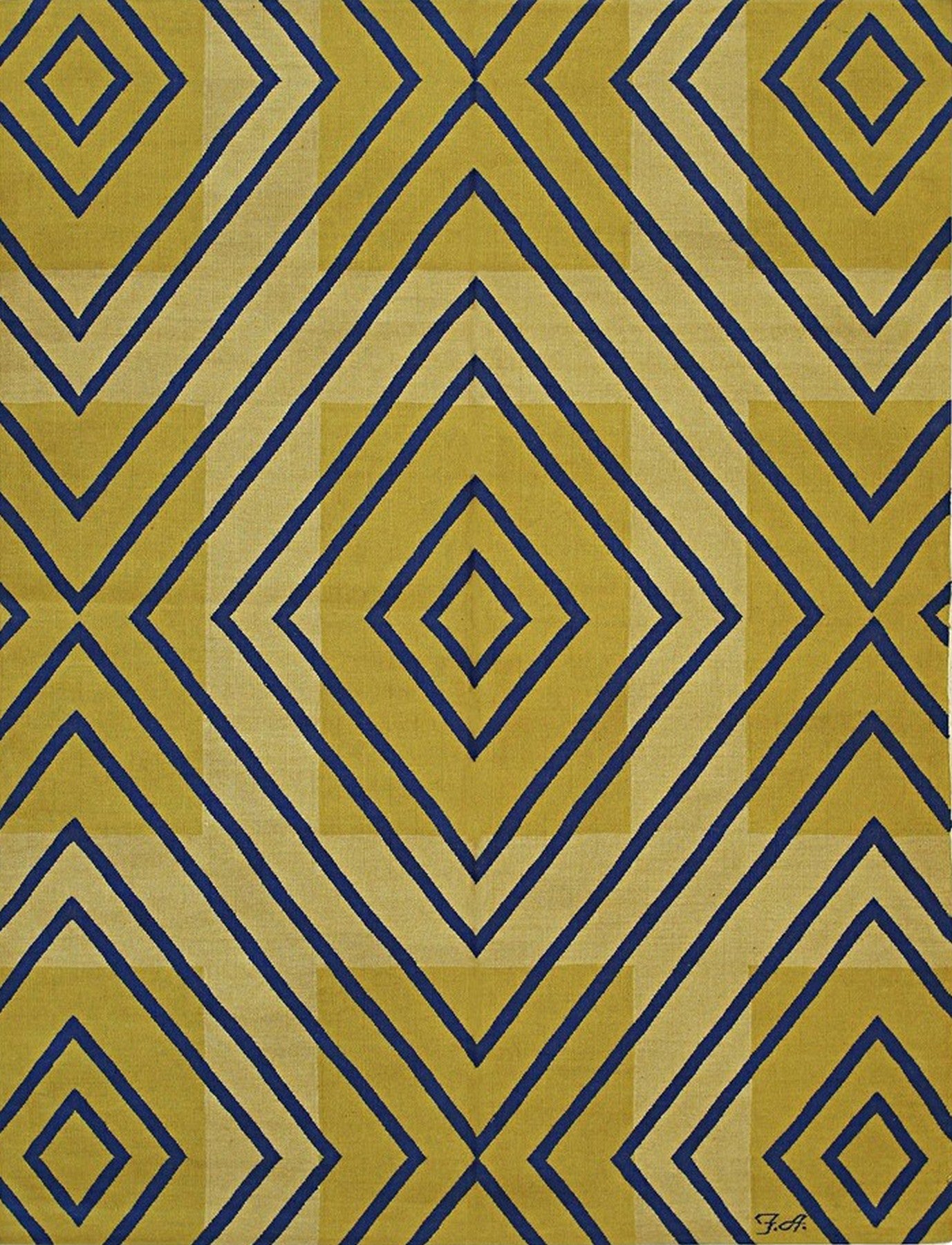 Isolated view of Timeless Beautiful Yellow Flatweave Wool Rug, showcasing its flatweave construction and subtle geometric design in warm yellow wool.