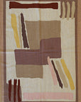 Isolated view of Freya Trendy Beige Flatweave Wool Rug, showcasing its design.