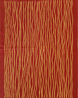Isolated view of Trendy Sloane Red Flatweave Wool Rug, showcasing its intricate geometric design in vibrant reds and subtle off-white tones.
