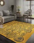 Stylish Iris Yellow Hand Knotted Wool Rug