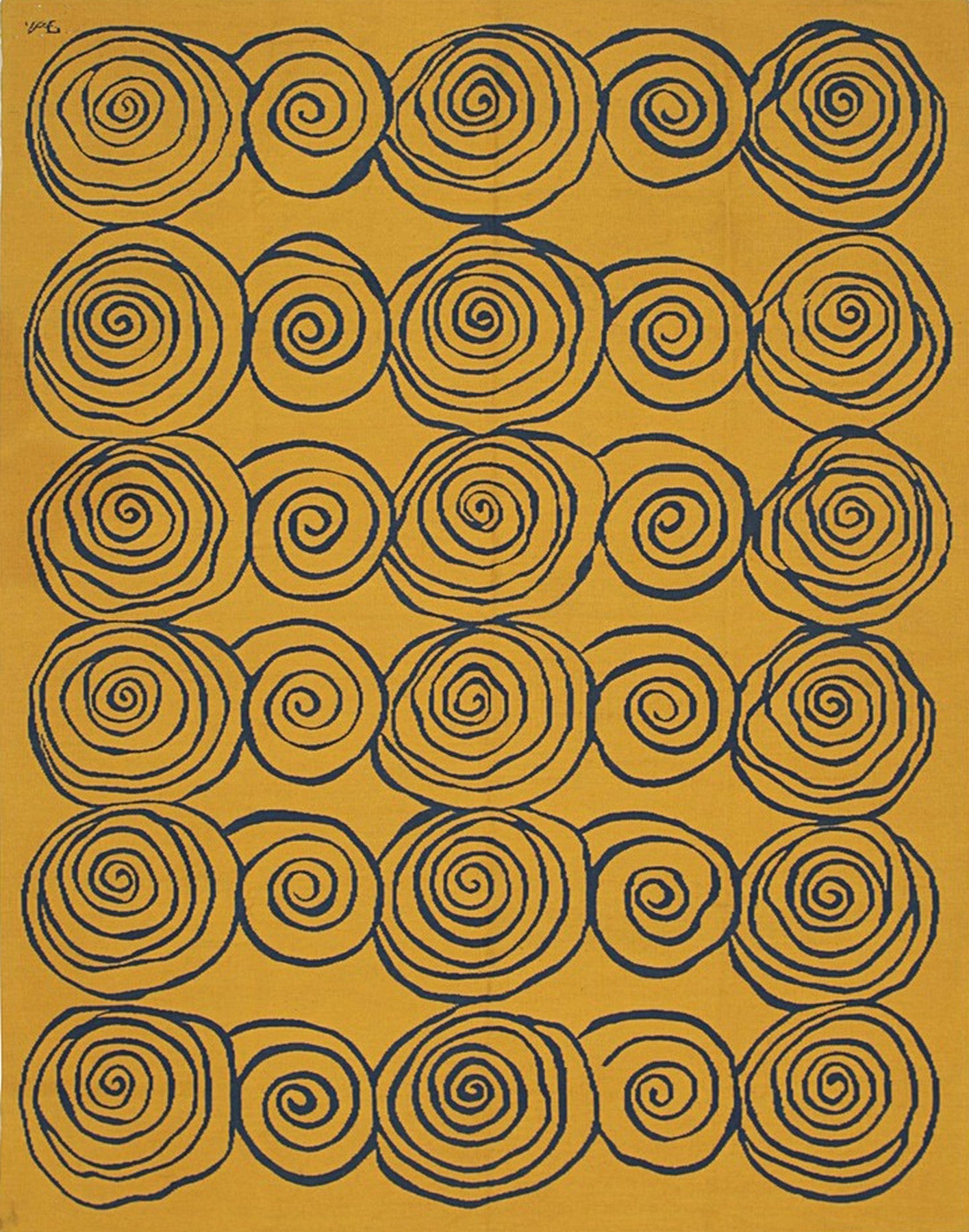 Isolated view of Stylish Iris Yellow Hand Knotted Wool Rug, showcasing its design.
