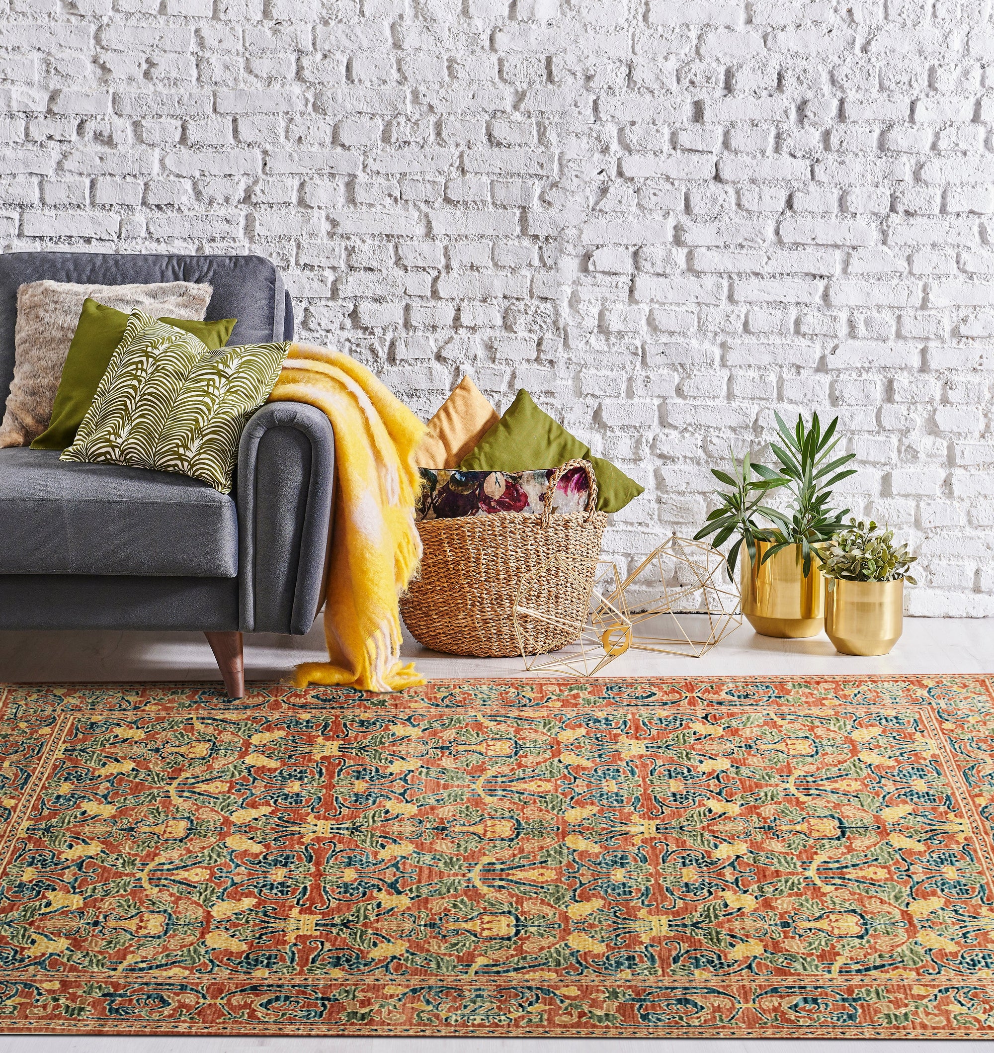 Elegant Warm Red Hand Knotted Wool Rug, rich red tones and intricate knotwork visible in a detail shot highlighting the rug's texture and craftsmanship.