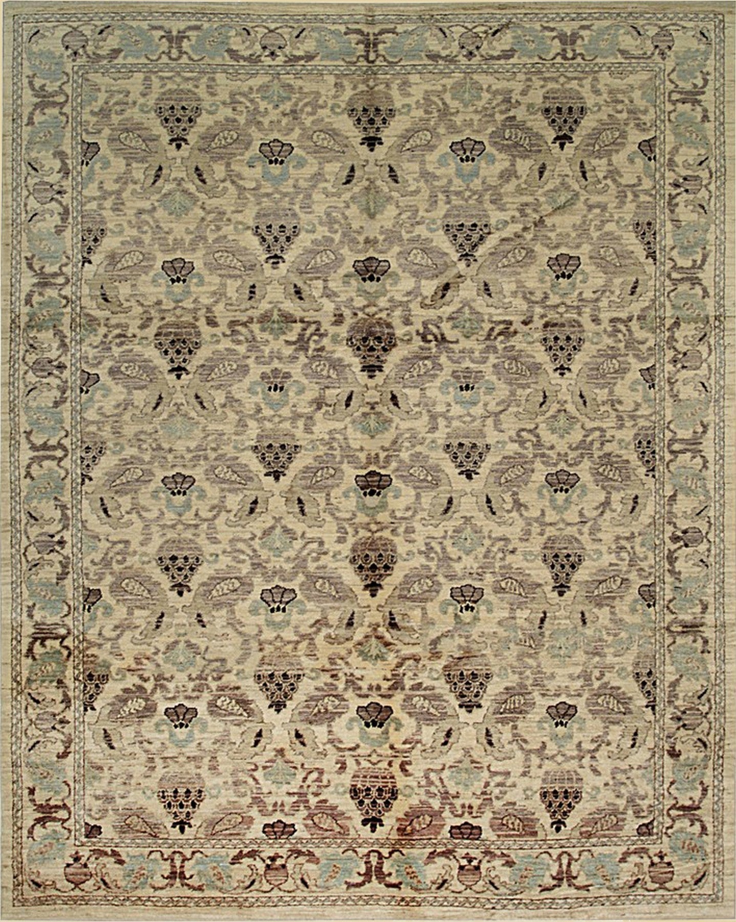 Isolated view of Vibrant Chloe Ivory Hand Knotted Wool Rug, showcasing its design.