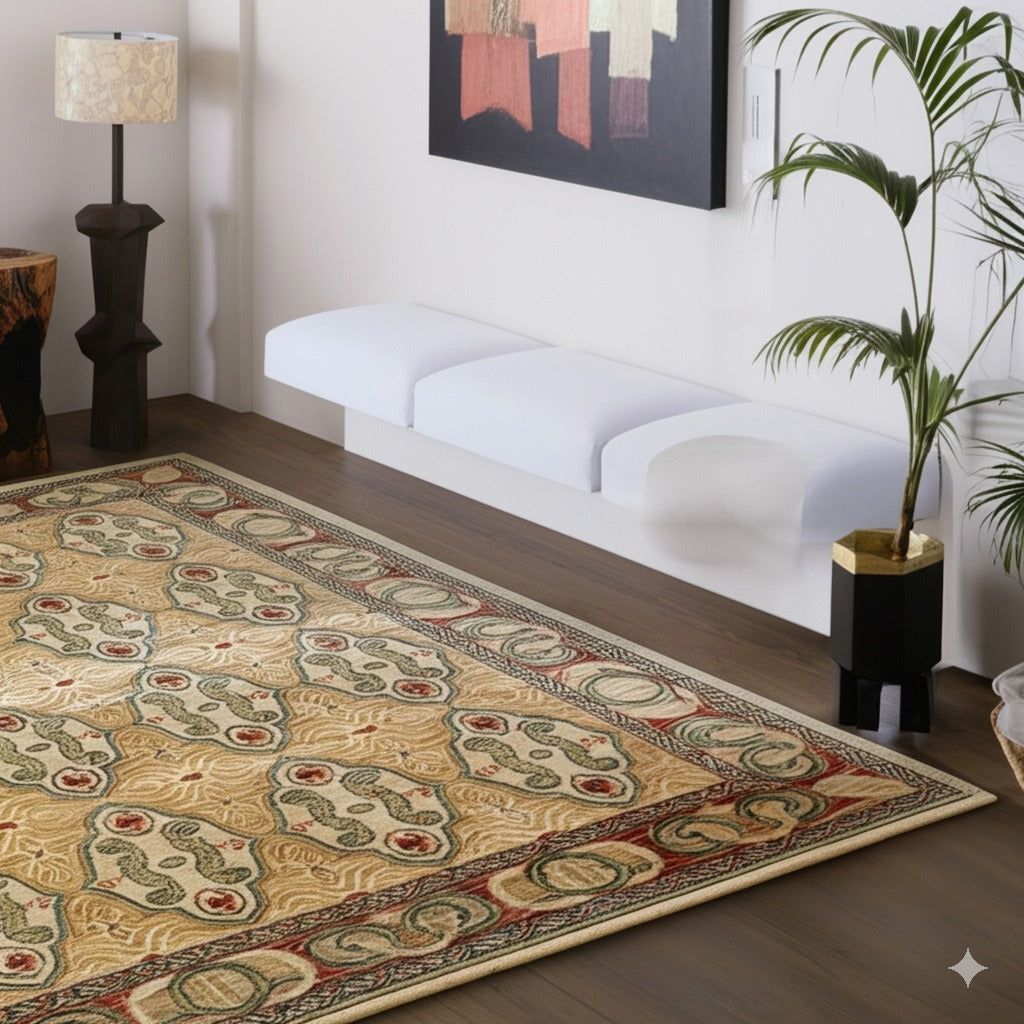 Iris Cozy Beige Hand Knotted Wool Rug